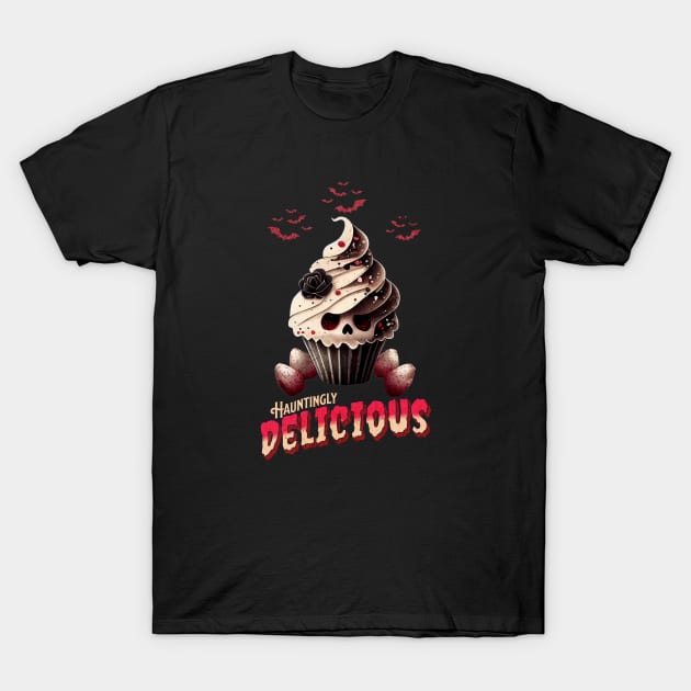 Hauntingly Delicious - Goth Cupcake T-Shirt by Vampyre Zen